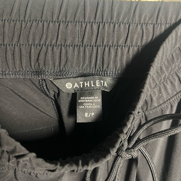 Athleta Black Avenue Wide Leg Cropped Pants Athleisure Travel Lounge - Picture 9 of 11